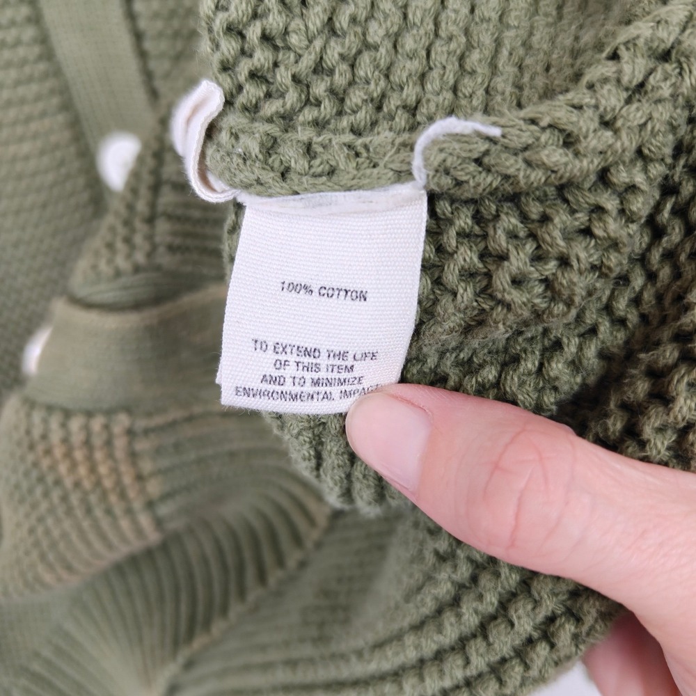 Alex Mill Nico Chunky Cardigan Womens Large Faded Olive Green Sweater FLAWED - Picture 7 of 9